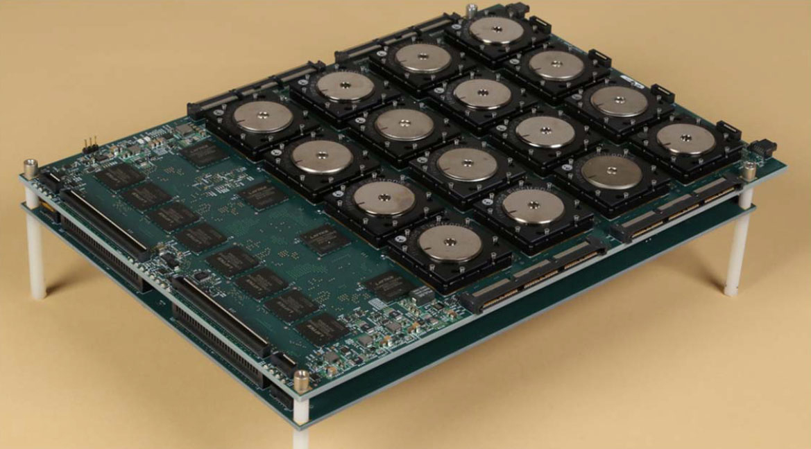 DARPA SyNAPSE board with sixteen IBM TrueNorth chips